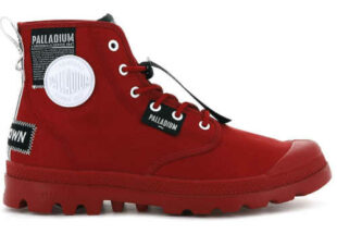 Červené štýlové členkové topánky pre dámy