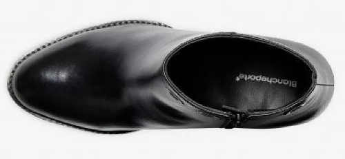 Čierne dámske kožené členkové topánky Blancheporte