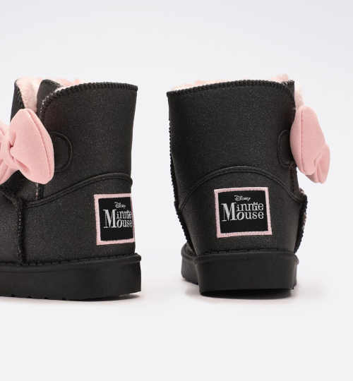 Detské zimné topánky s ružovou mašľou