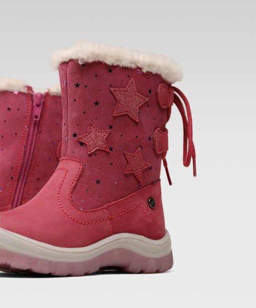 Dievčenské ružové kožené topánky