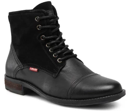 Čierne pánske kožené zimné členkové topánky LEVI’S